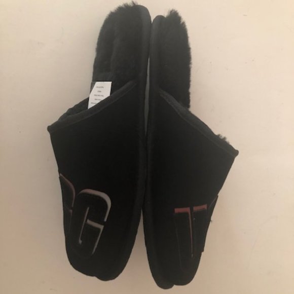 UGG Scuff 3D Shadow sheepskin black men's slipper. Shearling. Size: 10, 11, 12 - Picture 7 of 12